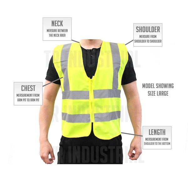 Yellow Mesh High Visibility Reflective Class 2 Safety Vest, XXL, 5-pk